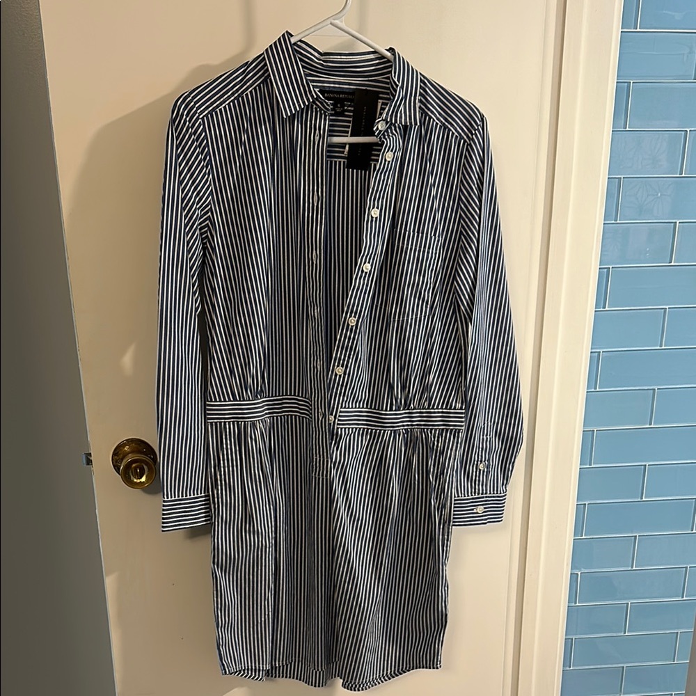 NWT Banana Republic Striped Button-Down Shirtdress